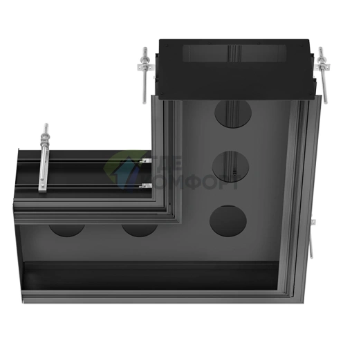 Угловой профиль GESSI BINARIO 740х740 мм для 5 модулей, простая установка Easy-Fix, цвет Black XL (61151#299) - фото 1