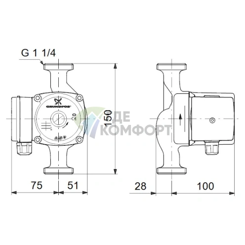 Циркуляционный насос Grundfos UP 20-30 NK - фото 3