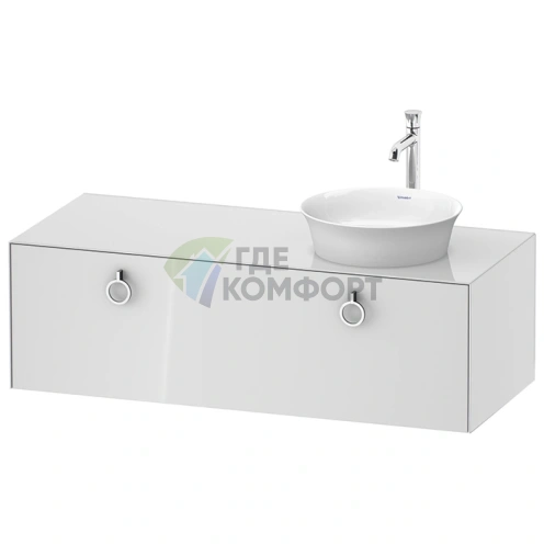 Подвесная тумба Duravit White Tulip, 408x1300x550 мм, белый глянец, с ящиком (WT4982R8585) - фото 1