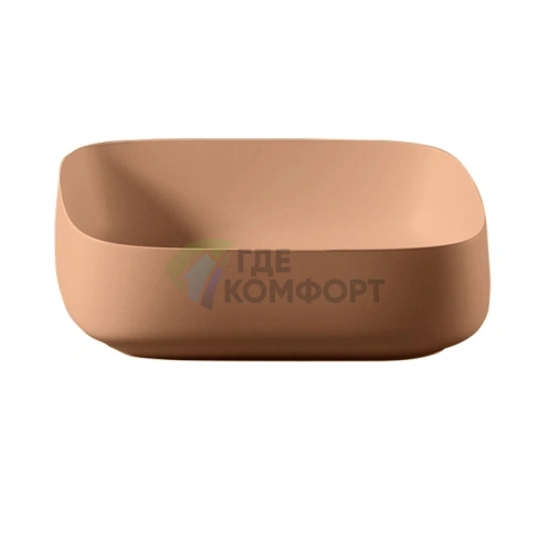 Накладная раковина Artceram Quadro 55x35 см без отверстия, цвет arancio cammeo (COL008 13 00) - фото 1