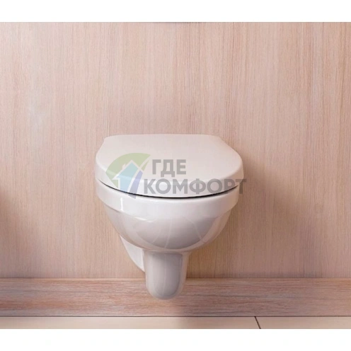 Комплект для скрытого монтажа: Инсталляция Geberit 458.124.21.1 с бачком и кнопкой + Подвесная чаша Jacob Delafon Patio E4187 + Сиденье с микролифтом + Шумоизоляция - фото 7