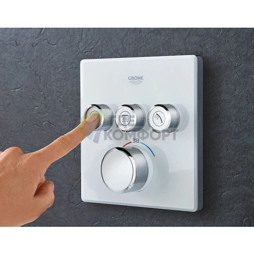 Термостат Grohe Grohtherm SmartControl для ванны с душем, белый - фото 4