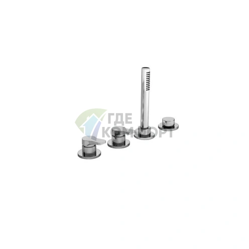 Смеситель Fantini AL/23 для борта ванны, 4 отверстия, без излива, хром (26 02 B267) - фото 1