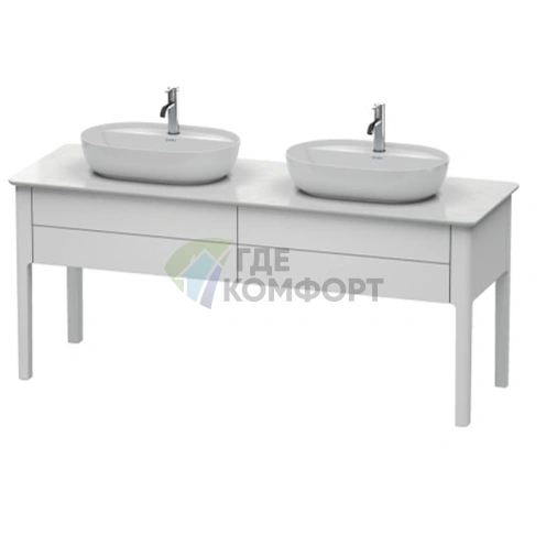 Напольная тумба Duravit Luv для двух моек 743x1788x570, 2 выдвижных ящика, белый шелковисто-матовый (LU9562B3636) - фото 1