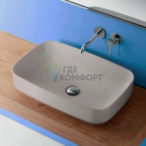 Раковина накладная Kerasan Tribeca 60x38 см матовый серый без отверстия под смеситель (514159) - фото 1