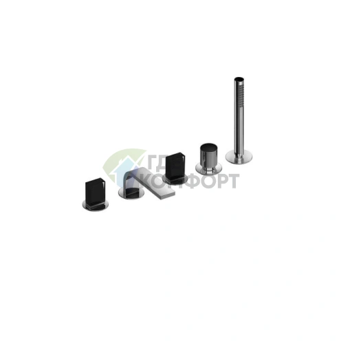 Смеситель для ванны Fantini Venezia на борт, 5 отверстий, излив 160 мм, хром (29 02 N565S) - фото 1