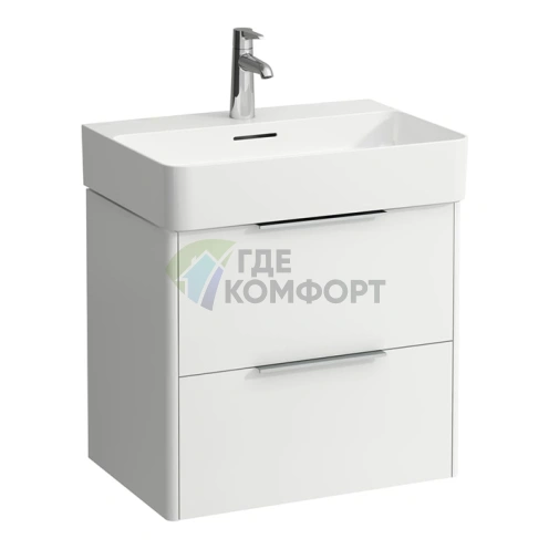 Подвесная база под раковину Laufen Base 8.1028.3 с двумя ящиками, 585×390×530 мм, белый матовый (4.0225.2.110.260.1) - фото 1