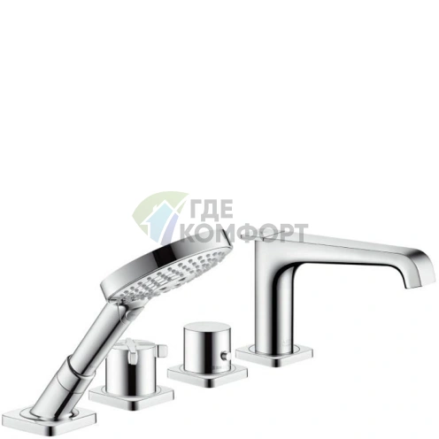 Смеситель для ванны AX Citterio E термостатический на 4 выхода с ручным душем (36410000) - фото 1