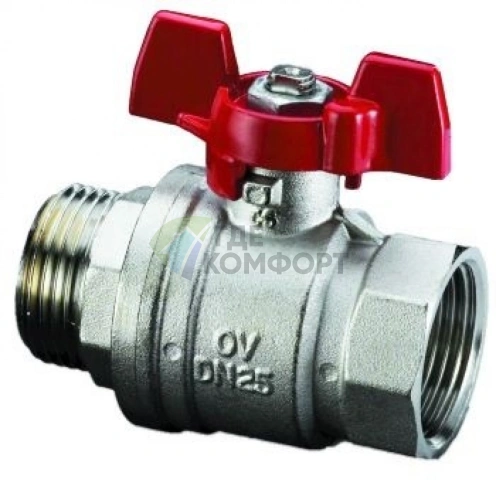Кран шаровый 1 НВ маховик из алюминия Optibal Oventrop - фото 1