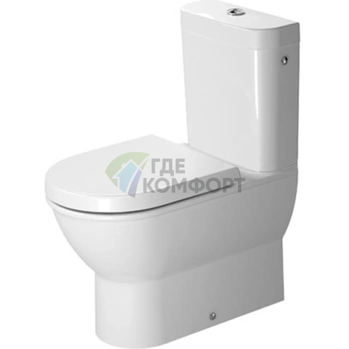 Бачок унитаза Duravit Darling с системой двойного смыва, нижним подключением и хромированной кнопкой, белый (931100005) - фото 1