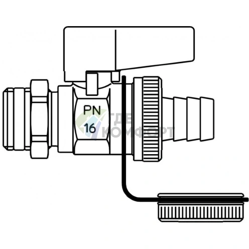 Кран шаровый Optiflex 1/2 НР Ду 15 Oventrop - фото 2