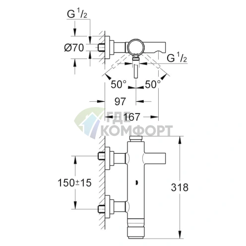 Смеситель Grohe Atrio 32652001 для ванны с душем и функцией Rapid Clean - фото 8