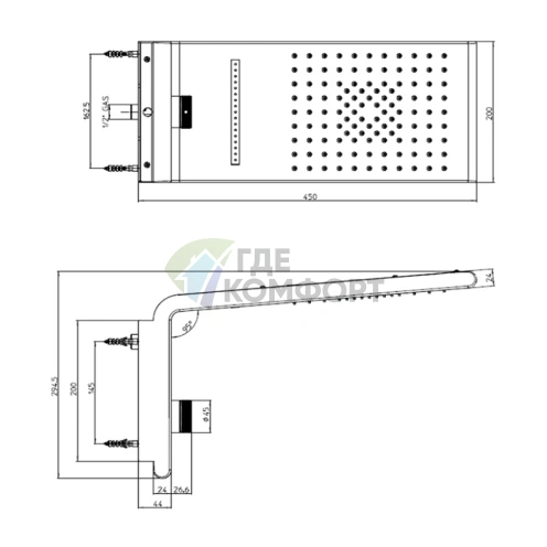 BOSSINI Душевая панель Syncro-Rain с 3 режимами душа в хромированном исполнении (I00591.030) - фото 2
