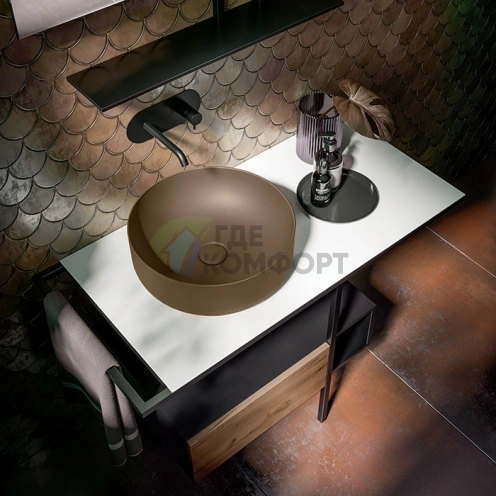 Раковина-чаша Kerasan Nolita 40×15 см без отверстия, цвет Bruno Matt (534488) - фото 1