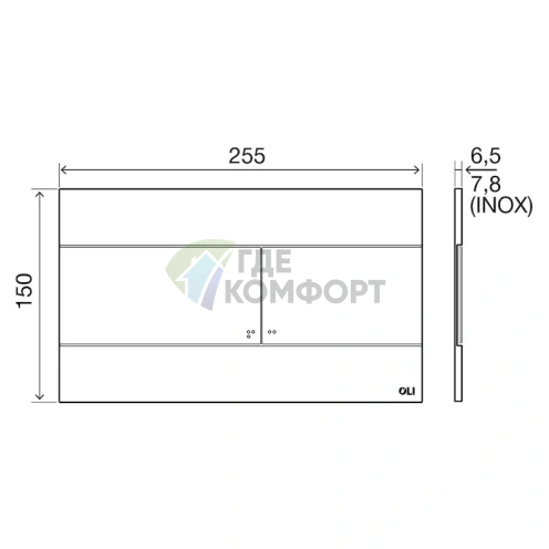 Кнопка смыва OLI Slim 659055: элегантная черная модель - фото 2