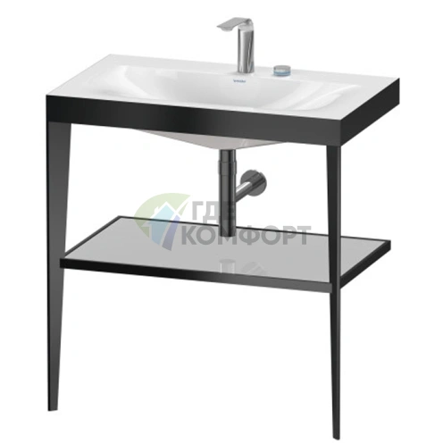 Консоль напольная Duravit XViu с раковиной и полкой, 850x800x480 мм, цвет black matt/crome (XV4715EB210) - фото 1