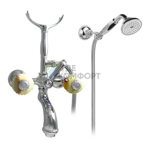 Настенный смеситель для ванны с душем Duplex Nicolazzi Onice, хром (2102CR09O) - фото 1