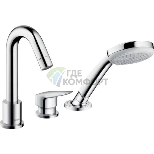 Смеситель для ванны Hansgrohe Logis 71310000 (на борт) - фото 1