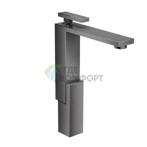 Смеситель для раковины AX Edge 280, полированный черный, с донным клапаном (46030330) - фото 1