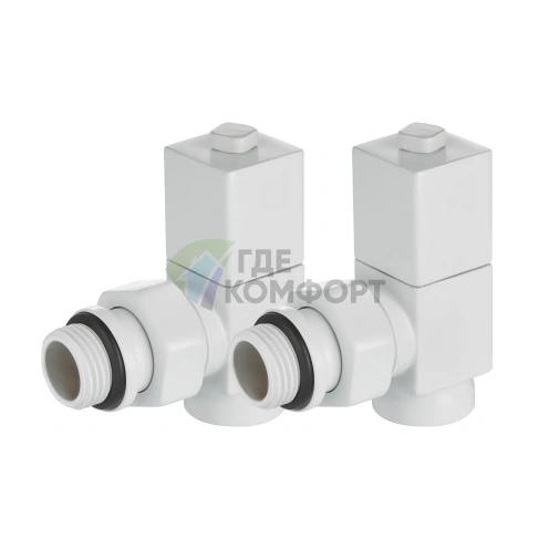 Набор дизайн-вентилей Royal Thermo CUBE 1/2 белый, RTE 56.0007, НС-1422577 - фото 2