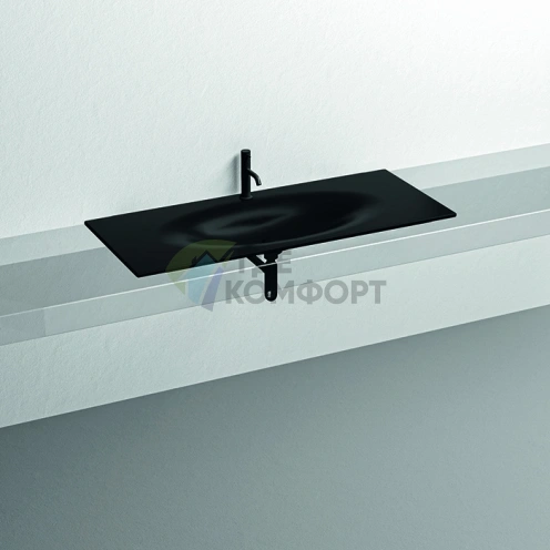 Раковина KERASAN SHAPE 1220х520 мм, встраиваемая, черный матовый (548031*1) - фото 1