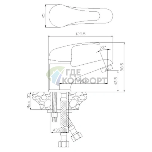 Смеситель для раковины Rossinka Y Y35-11 - фото 2
