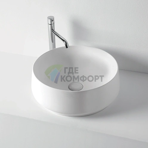 Раковина накладная KERASAN F10 белая матовая без отверстия под смеситель (460430) - фото 1