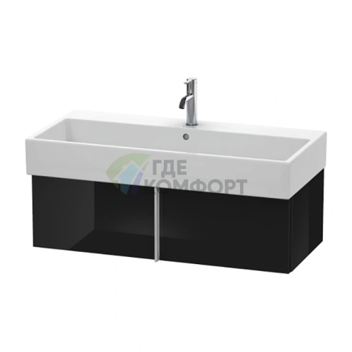 База под раковину Duravit VA с выдвижным ящиком, глянцевый черный, 298x984x431 мм (VA612804040) - фото 1
