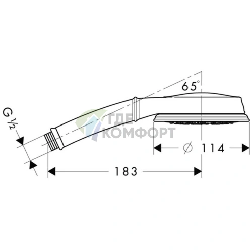 Ручной душ HG Croma Classic 100 с 3 функциями: дождь, моноструя, массаж (хром) (28539000) - фото 2