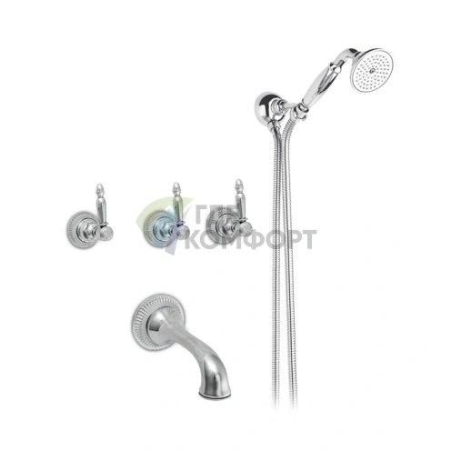 Смеситель для ванны Nicolazzi Impero настенный, встраиваемый, 4 отверстия, хром (1203CR36L) - фото 1