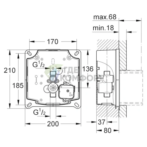Бесконтактный привод смыва Grohe Tectron Skate 37321SD1 из нержавеющей стали - фото 5