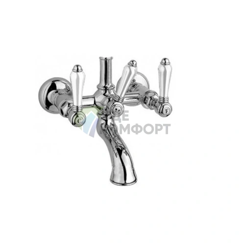 Смеситель для ванны и душа Nicolazzi P.M.Blanc настенный с двумя ручками (хром) (1400CR78) - фото 1