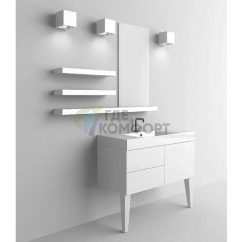 Кухонная мойка KERASAN Cento 100x45 с отверстием под смеситель, белая (355001*1) - фото 5