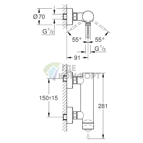 Смеситель для душа Grohe Essence New 33636001: Современный дизайн и эргономика - фото 2
