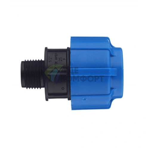 Муфта с наружной резьбой 25x1/2 ПНД Политэк - фото 1