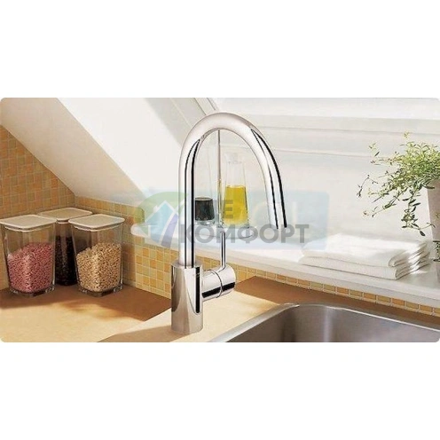 Смеситель для кухни Grohe Concetto: высокий излив из нержавеющей стали - фото 10