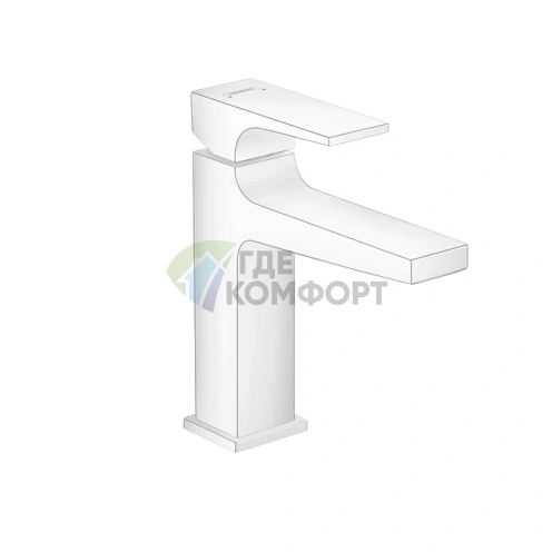 Смеситель для раковины Hansgrohe Metropol 110 белый матовый с донным клапаном (32507700) - фото 1