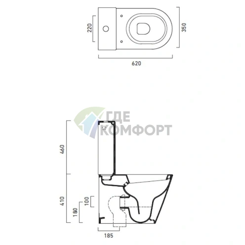 Унитаз-компакт Catalano Zero 62 моно - фото 3