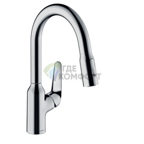Кухонный смеситель Hansgrohe Focus M42 с вытяжным душем, хром (71801000) - фото 1