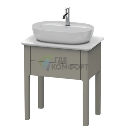 Напольная тумба Duravit Luv, 743x688x450 мм, с выдвижным ящиком, цвет каменно-серый шелковисто-матовый (LU956009292) - фото 1