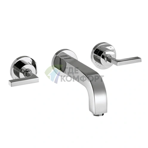 Встраиваемый смеситель AX Citterio для раковины на 3 отверстия с розетками, хром (39147000) - фото 1