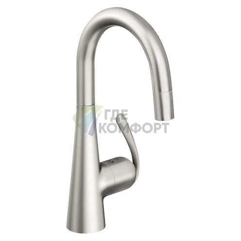 Стильный вытяжной смеситель Grohe Zedra 32296SD0 для кухонной мойки - фото 1