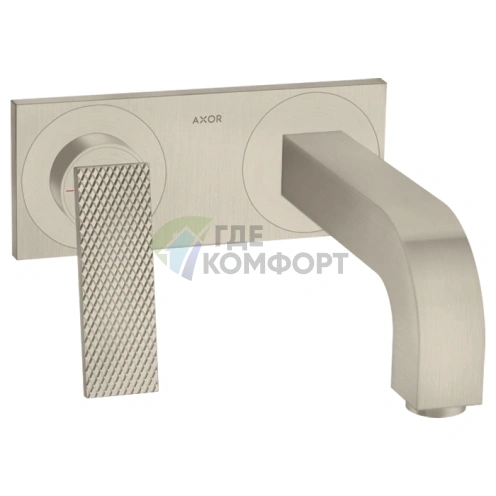 Настенный смеситель для раковины AX Citterio пан/тек в цвете шлифованный никель (39171820) - фото 1