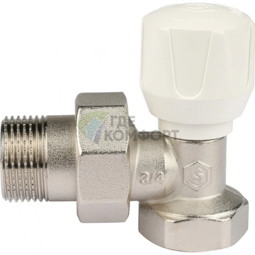 Угловой регулировочный вентиль 3/4 для труб, ручное управление, запорная арматура Stout - фото 3