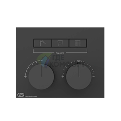 Термостат для душа Gessi Hi-Fi Black Metal Brushed PVD с подключением до 3 источников (63006#707) - фото 1