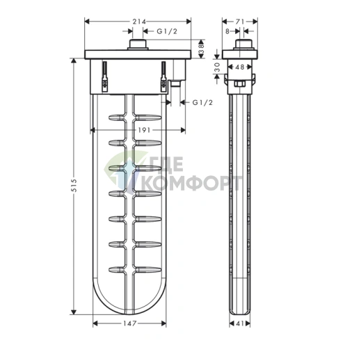 Смеситель для ванны Hansgrohe sBox с овальной розеткой в полированном золоте (28020990) - фото 2