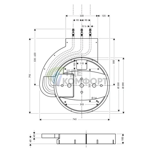 Смеситель для душа Hansgrohe Rainmaker скрытого монтажа (28412180) - фото 2