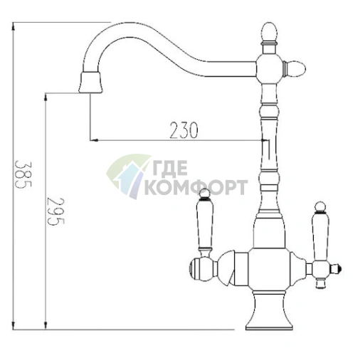 Смеситель Zorg Clean Water ZR 336 YF-50 для кухни однорычажный с выдвижной лейкой - фото 2