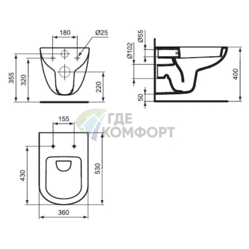 Подвесной унитаз Ideal Standard Tempo: Стиль, комфорт и экономия пространства - фото 7