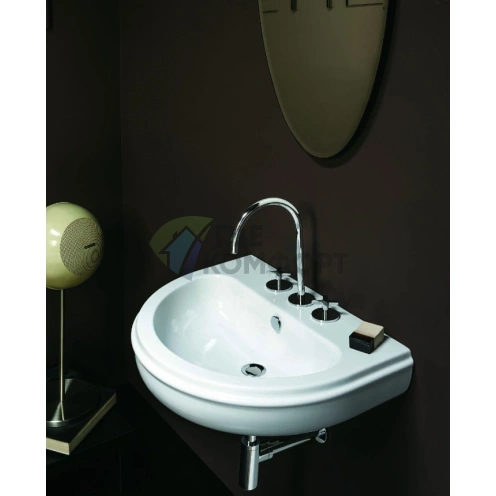 Подвесная раковина AZZURRA CHARME 70x51 см, белая, с отверстием под смеситель - фото 1